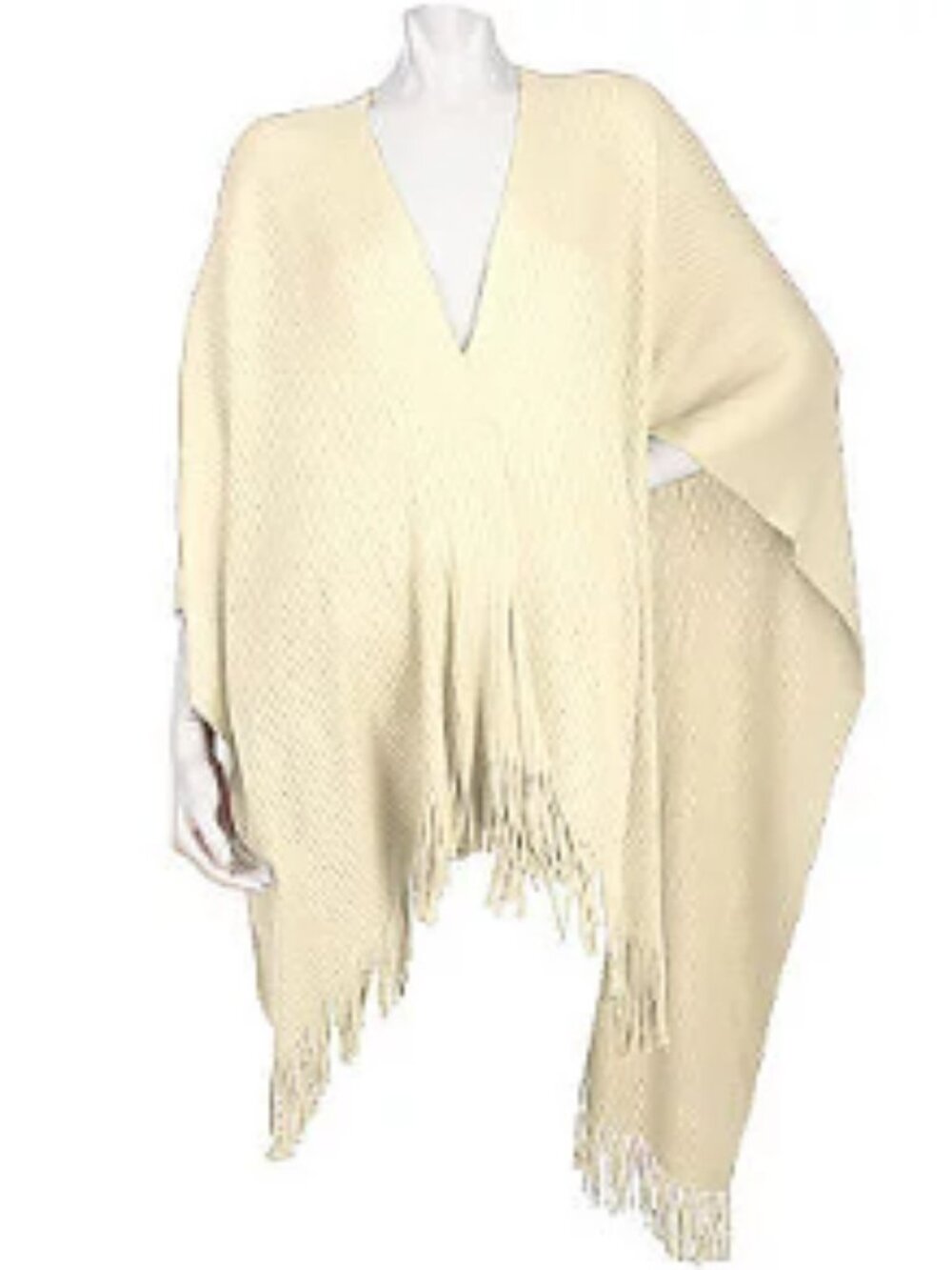 Motto Sweater Knit Textured Ribbed Wrap with Fringe  16771